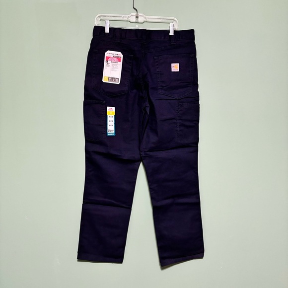 NWT Men’s Carhartt Navy Blue Relaxed Fit Flame Resistant Work Pant Size 34x30 - Picture 2 of 10